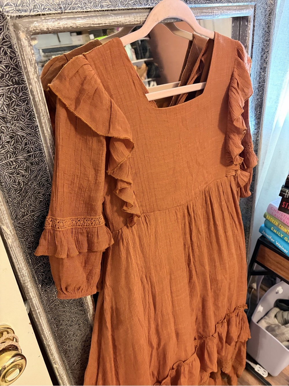 mia JOY Rust High-Low Ruffle Maxi Dress - Picture 4 of 4